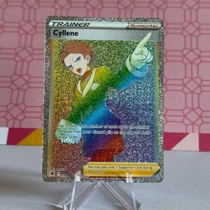 Pokemon Cyllene Trainer Illustration Rare Full Art Rainbow Holo Supporter Card